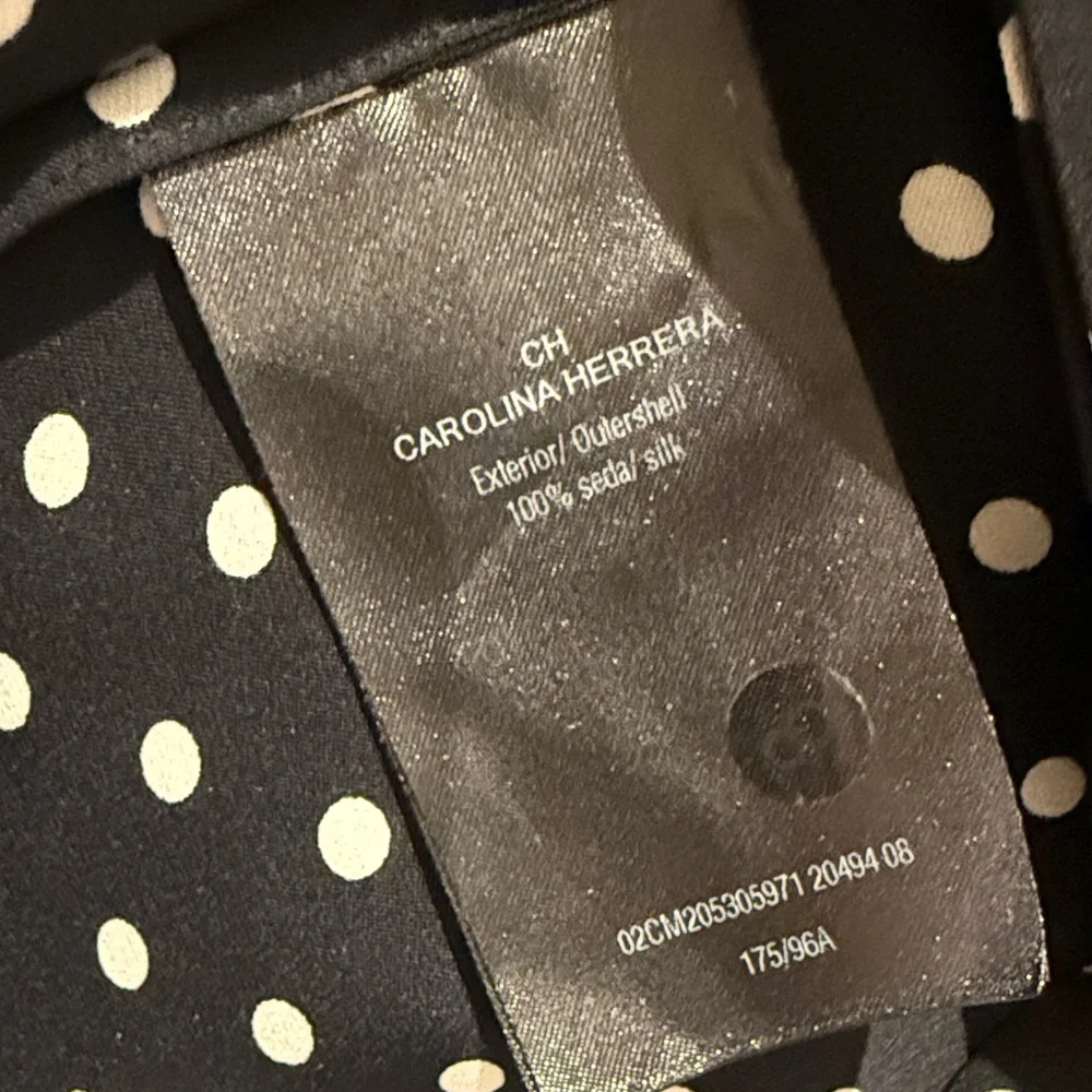 Carolina Herrera CH Polka Dot Silk Shirt - Black and White - Picture 9 of 10